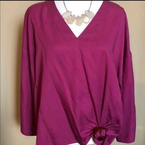Andrew Marc 3/4 sleeve top environmentally sustainable clothing NWT Pink Large